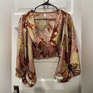 Bohemian Patchwork Blouse, cottagecore, Size large
